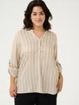 Блуза KAFFE CURVE KCSIDA, бежевый - фото 3