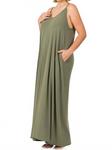 Платье Maxi с регулируемыми бретелями в оливковом цвете ZENANA - фото 2