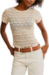 Футболка Free People Angelina Lace Tee, Tea(1108) - фото