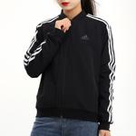 Куртка (WMNS) adidas 3 Stripes Jacket 'Black White' - фото 3