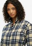 Блуза Superdry & Co Button-down blouse, Cream Navy Check/Blue - фото 4