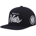 Мужская черная кепка Mitchell & Ness Brooklyn Nets Hardwood Classics Script 2.0 Snapback - фото
