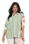 Блуза Ulla Popken, светло-зеленый/белый - фото 2