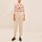 Свитер женский Hermes кашемировый с принтом, бежевый - фото 3