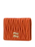 Стеганый картхолдер Miu Miu, оранжевый - фото 3
