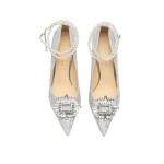 Ainer-cat Ainer cat Slim Heel High Heels 8cm Women's Silver - фото 12