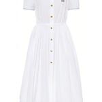 Платье Miu Miu с короткими рукавами, белый - фото 6