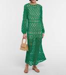 Хлопковое платье макси крючком ANNA KOSTUROVA, белый - фото 2