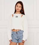 Свитер Cropped fit Pinko Up, экрю - фото