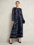 Платье Sia Floral из чистого шелка Hobbs, Midnight/Multi - фото 5