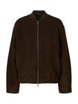 Reign Lano Wool Blend Bomber Jacket Selected, Brown - фото 5