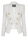 Блейзер в тонкую полоску BALMAIN, белый - фото