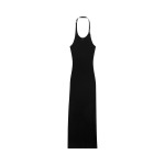 Платье Courrèges Holistic Buckle Rib Knit Long Dress, черный - фото