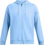 Толстовка Under Armour Rival Fleece Full Zip, (465) Horizon Blue/White - фото