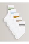 5 пар носков в рубчик с высоким содержанием хлопка Next, белый - фото