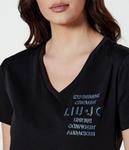 Футболка женская Liu Jo Sport с v-образным вырезом, черный - фото 4