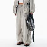 Брюки с вышитым логотипом Alexander Wang, серый - фото 4