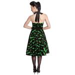 Платье в стиле рокабилли Bat черно-зеленое - фото 2