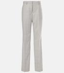 Прямые брюки из шерсти в клетку Dries Van Noten, Light Grey - фото