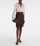 Кружевная юбка миди Vince, Fig - фото 2