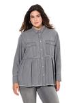 Блуза Ulla Popken Bluse, цвет light grey denim - фото 2