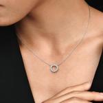 Ожерелье Pandora Logo Pavé Circle Collier, стерлинговое серебро - фото 2