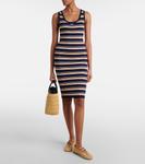 Платье миди из хлопка в полоску Prada, Bleu - фото 2