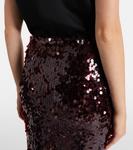 Опалиновая юбка миди с пайетками Christopher Esber, Maroon - фото 6