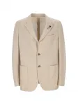 Хлопковый пиджак Lardini, бежевый - фото