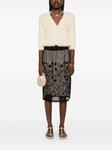 P.A.R.O.S.H. юбка миди с цветочной вышивкой, черный - фото 2