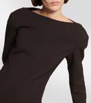 Платье макси reysha из смесовой шерсти The Row, черный - фото 4