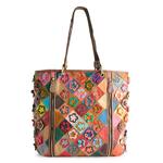 Ameri Кожаная большая сумка Maxille Ameri Leather, мультиколор - фото