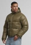 Куртка Urban Classics SHINY PUFFER WITH HOOD, Tiniolive/Green - фото 6