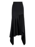Юбка из крепа с асимметричным подолом Mugler, черный - фото