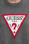 Хлопковый свитер Guess Jeans, серый - фото 5