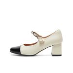 Туфли Мэри Джейн женские Pt'Son, бежевый/черный - фото