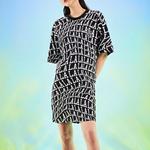 MLB Женское черное платье с коротким рукавом - фото 5