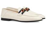 Кроссовки loafer with web 'white leather' Gucci, белый - фото 3