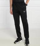 Штаны спортивные Ea7 Regular Fit с зеленым логотипом, черный - фото 3