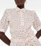 Мини-платье из жоржета со сборками See By Chloé, White Red - фото 4