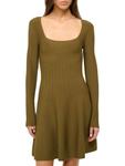 Мини-платье Deora Knit Fit & Flare с длинными рукавами Staud, цвет Sergeant Green - фото 4