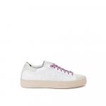 Белые кожаные кроссовки P448 - фото