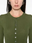 Топ в рубчик на пуговицах Soeur, зеленый - фото 5