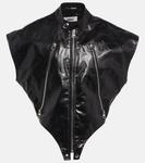 Кожаная куртка MM6 Maison Margiela, черный - фото