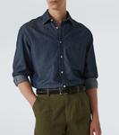 Рубашка из шамбре Dunhill, Light Indigo - фото 5