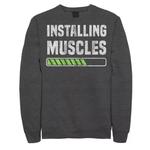 Мужской флисовый пуловер с графическим рисунком «Installing Muscles Progress Bar» Licensed Character - фото