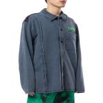 Рубашка logo print button up shirt Off-White, синий - фото 2