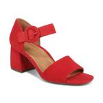 Women's Chardonnay Hook And Loop Pump Sandal In Red Suede Leather Vionic - фото