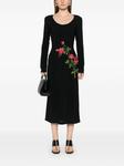 Vivetta платье миди с цветочной вышивкой, черный - фото 2