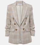 Льняной блейзер Beacon Dickey Veronica Beard, Khaki Multi - фото